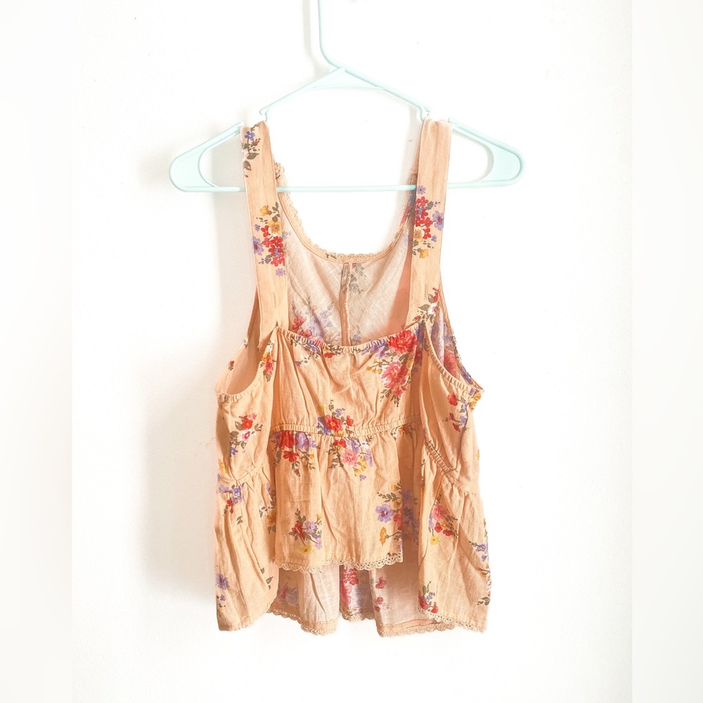Women’s American Eagle Outfitters Peach Tank Top Size Large Floral - Picture 6 of 9